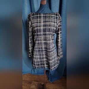 Charter Club Plaid Long Sleeve Top